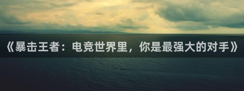 威客电竞VKGAME：《暴击王者：电竞世界里，你是最强大的对手》
